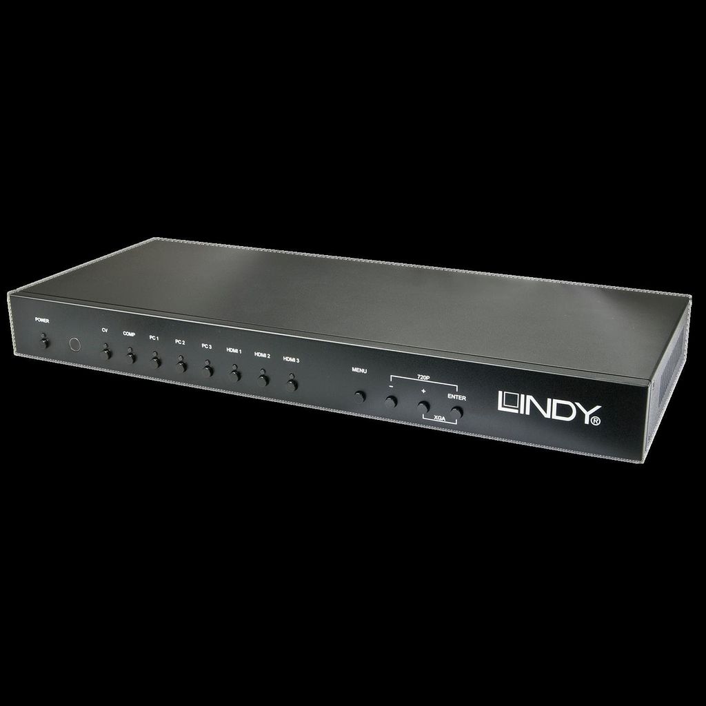 Lindy 8 Port Upscaling AV Conversion Switch - Analog to HDMI bidirectional converter / video scaler / switcher (38273)