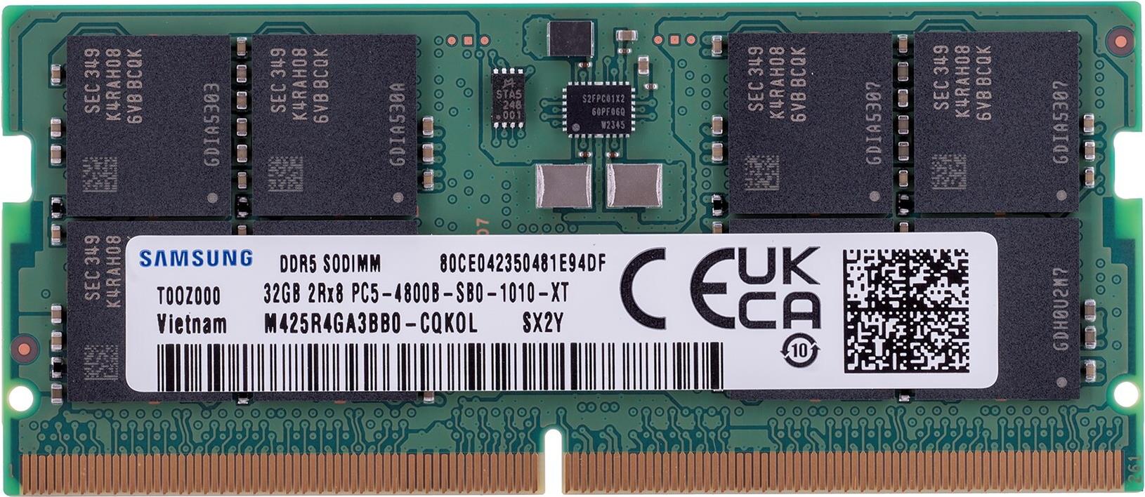 SAMSUNG DDR5 SODIMM 32GB（16GB×2） 5600mhz Samsung DDR5 Modul 32GB SO DIMM 262-PIN 4800 MHz / PC5-38400