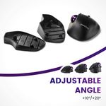 Perixx PERIMICE-720 Kabellose 2.4 GHz und Bluetooth Ergonomische Trackball Maus, Anpassbarer Winkel, 2 DPI Level, Schwarz (PERIMICE-720)