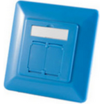 S/CONN Quality Universal Abdeckrahmen 2 fach für Netzwerkdosen in blau (16674281B)
