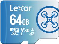 Lexar FLY microSDXC UHS-I card. Kapazität: 64 GB, Flash Card Typ: MicroSDXC, Flash-Memory-Klasse: Klasse 10, Interner Speichertyp: UHS-I, Lesegeschwindigkeit: 160 MB/s, Schreibgeschwindigkeit: 60 MB/s, UHS Speed Klasse: Class 3 (U3), Video-Geschwindigkeitsklasse: V30. Produktfarbe: Blau (LMSFLYX064G-BNNNG)