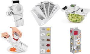 metaltex Profi Multi-Reibe Mandolino, 5 Einsätze, weiß Farbe: schwarz/weiß, Material: Edelstahl, ABS Kunststoff - 1 Stück (194875084)