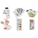 metaltex Profi Multi-Reibe Mandolino, 5 Einsätze, weiß Farbe: schwarz/weiß, Material: Edelstahl, ABS Kunststoff - 1 Stück (194875084)