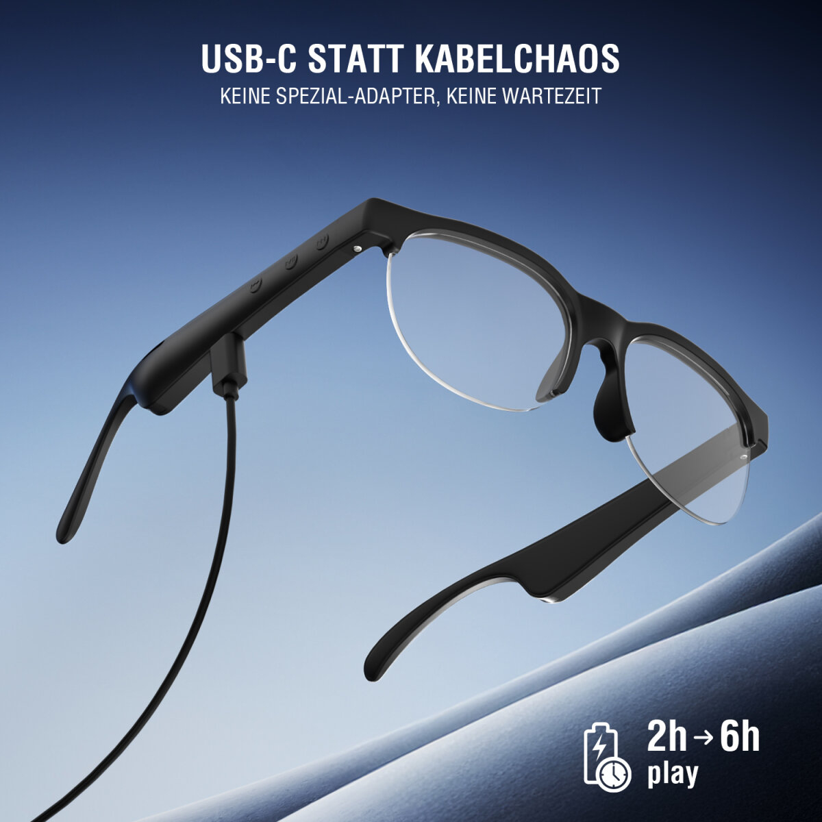 4smarts SoundGlasses Sport 2 Smart Glasses Bluetooth Schwarz