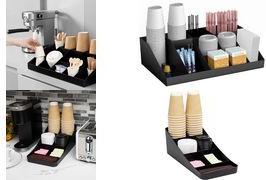 deflecto Kaffee- und Tee-Station Organizer, 7 Fächer aus Polystyrol, vielseitig nutzbar für Kaffe- und Tee - 1 Stück (DEFCOC7)