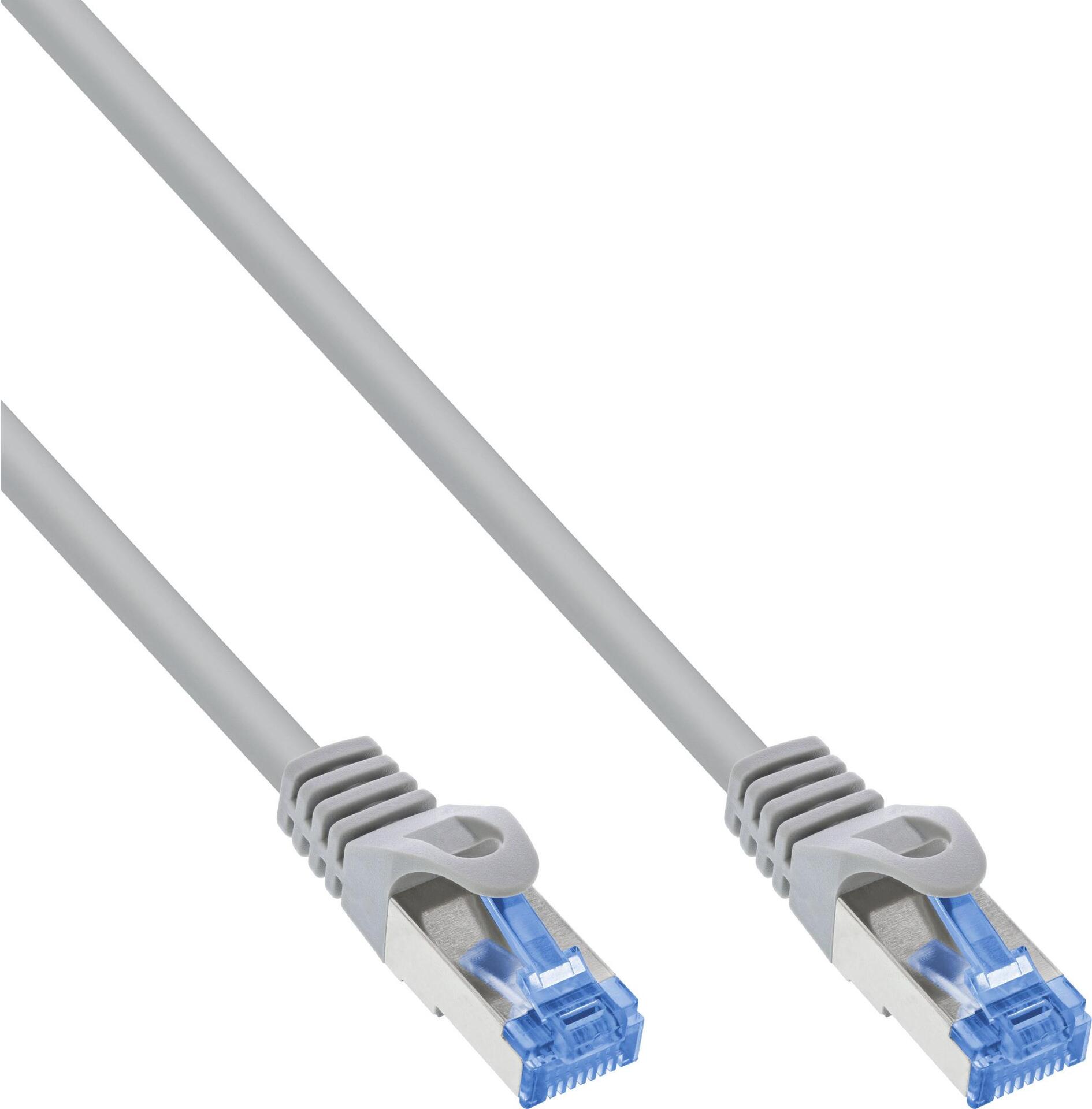 InLine® Patchkabel, Cat.6A, S/FTP, TPE flexibel, grau, 0,25m (74822)