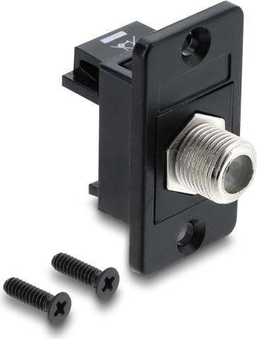 DELOCK Panel Mount F Buchse zu F Buchse schwarz (91188)