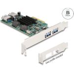 Delock PCI Express x4 Karte zu 2x extern USB 5 Gbps Typ-A+ intern 5 Dual (90282)