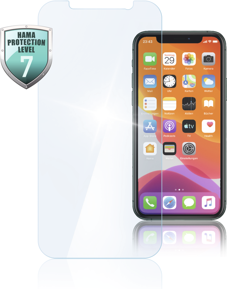 HAMA Essential Line Protective Glass - Bildschirmschutz für Handy - durchsichtig - für Apple iPhone