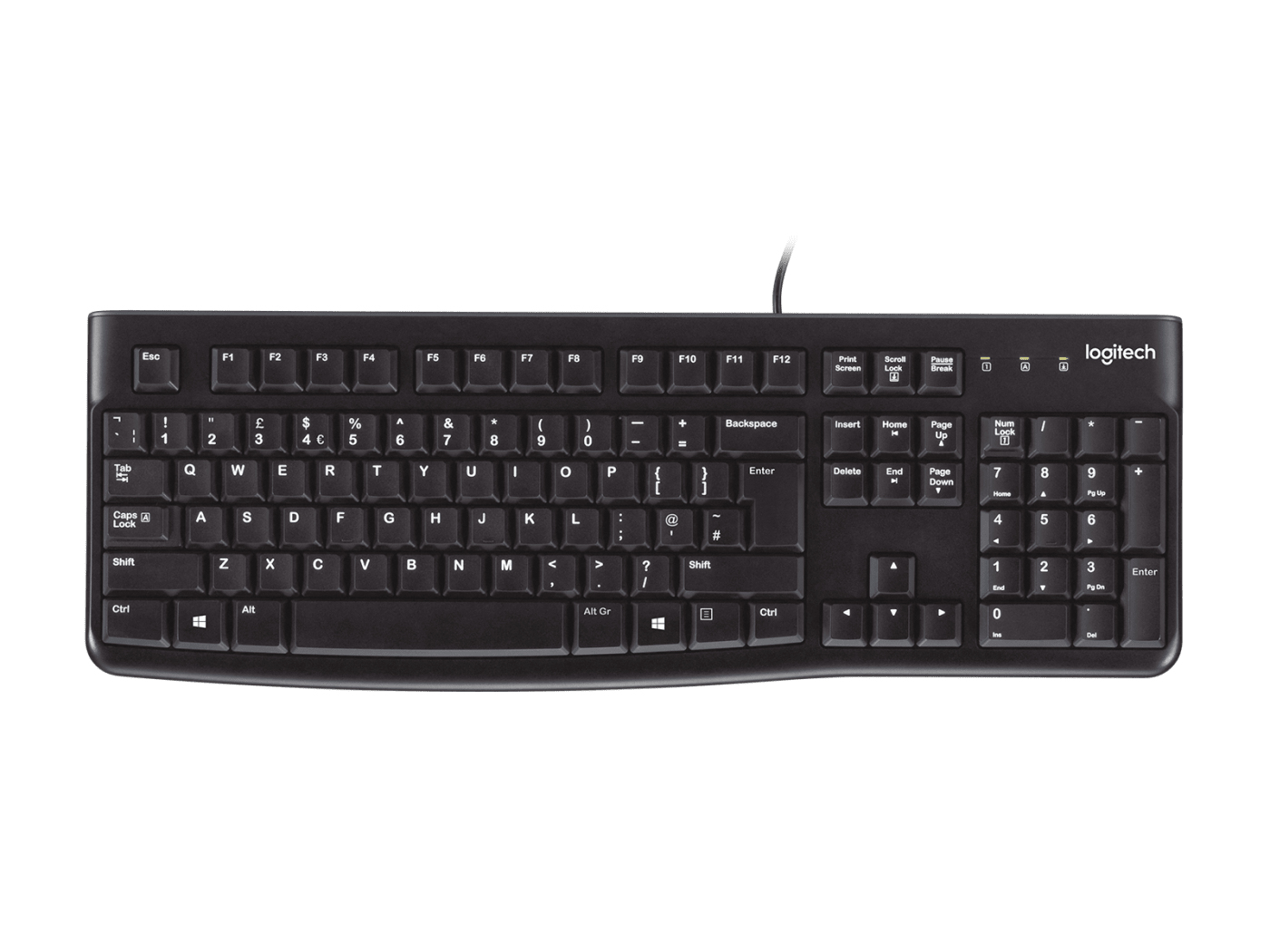 Logitech K120 Kabelgebundene Tastatur USB US-International Schwarz
