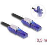 Delock RJ45 Netzwerkkabel Cat.6 UTP mit 180° winkelbaren Steckern schwarz 0.5 (80925)