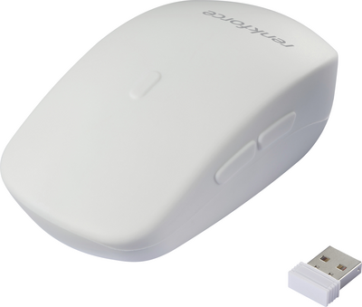 Renkforce RF-WRM-300 Hygiene-Maus Kabellos Optisch Weiß 5 Tasten 800 dpi, 1000 dpi, 1200 dpi Spritzwassergeschützt (RF-6332576)