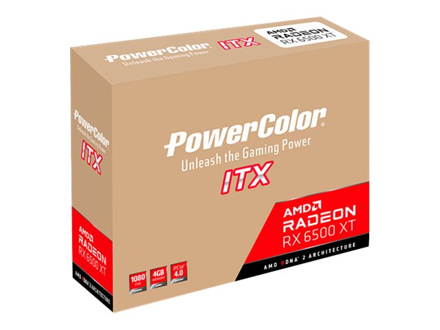 PowerColor Radeon RX 6500 XT ITX Grafikkarte 4 GB GDDR6 HDMI DisplayPort Schwarz
