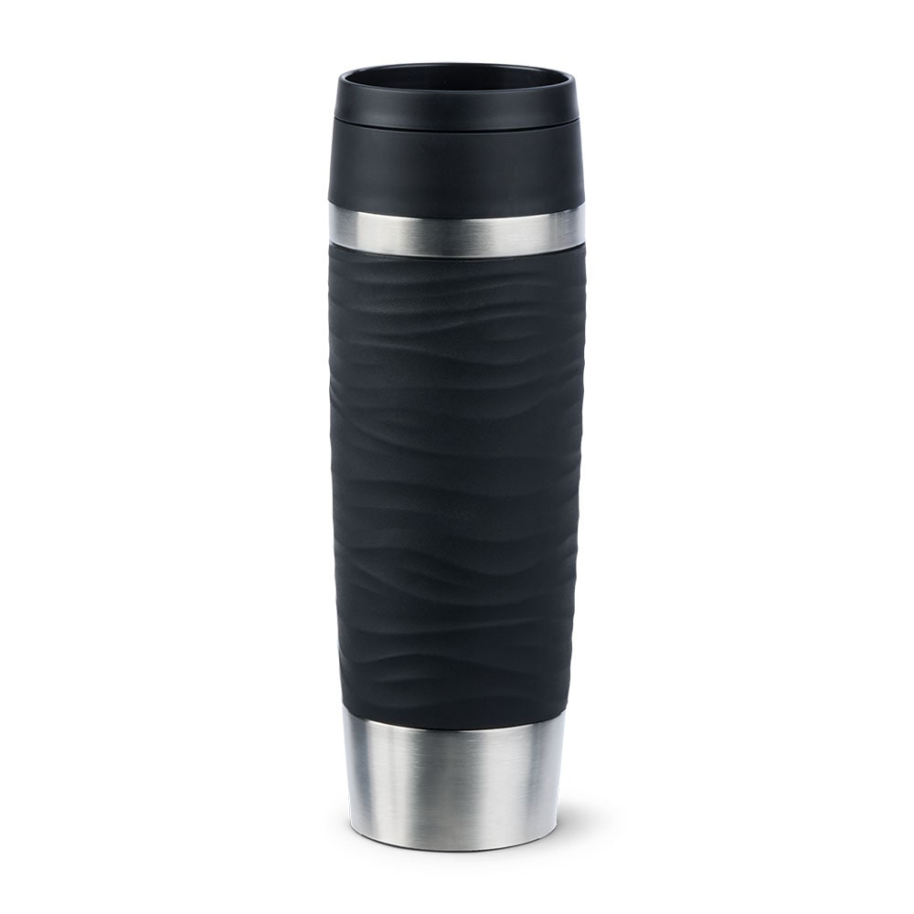 EMSA Travel Mug Wave Grande Isolierbecher 500 ml Edelstahl Schwarz