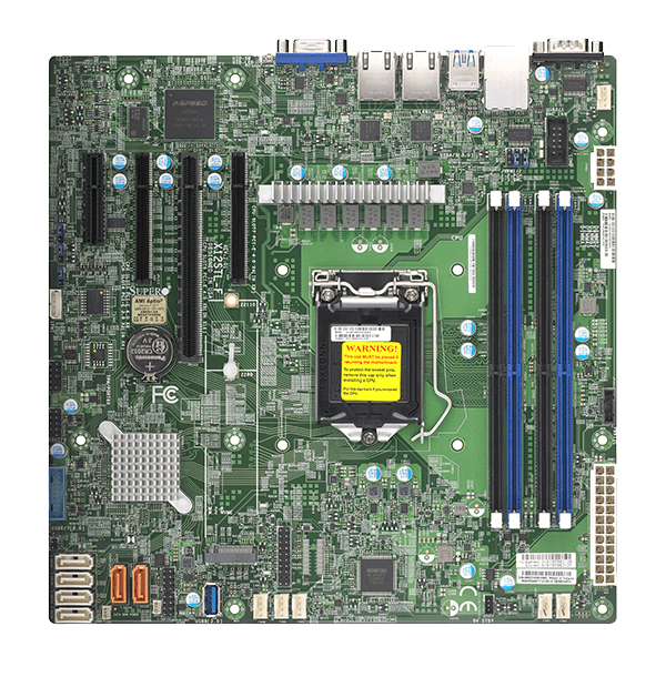 Supermicro X12STL-F-B Bulk Server-Mainboard, Micro ATX, LGA1200, Intel C252, DDR4