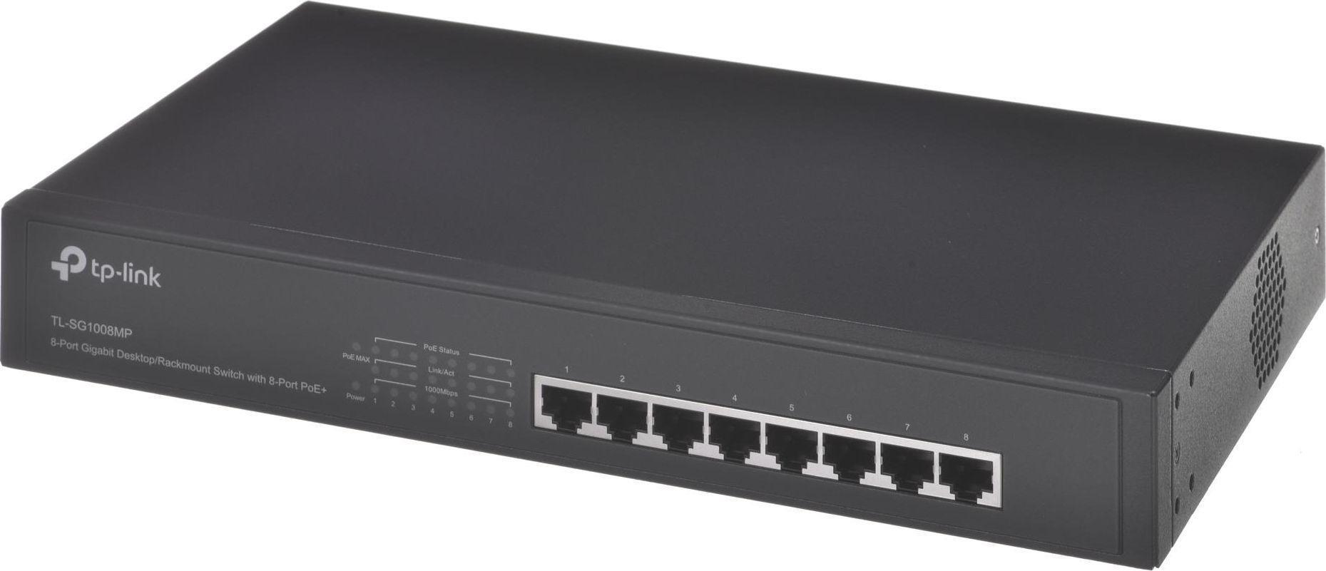 TP-Link TL-SG1008MP 8-Port Gigabit PoE+ Unmanaged Switch Schwarz