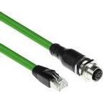 ACT Industrial 1.50 meters Sensor cable M12D 4-pin female chassis to RJ45 male, Superflex Xtreme TPE cable, shielded (SC4533)