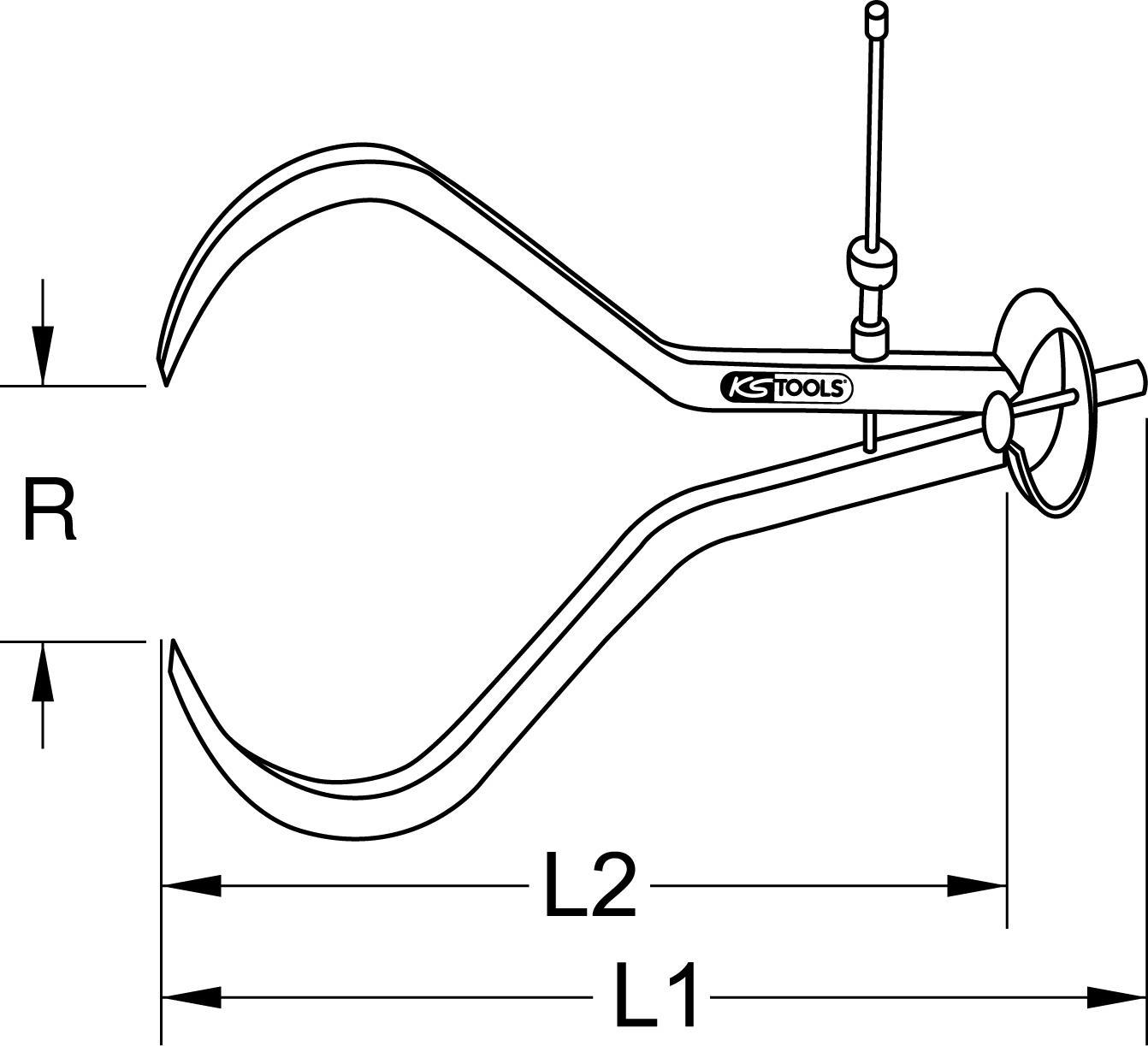 KS TOOLS Präzisions-Feder-Greifzirkel-Außentaster, 190mm (300.0426)