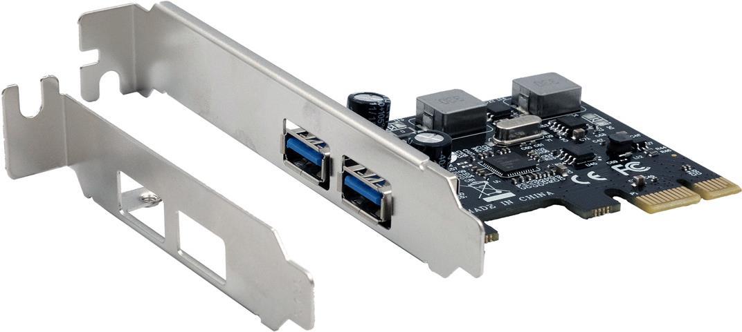 EXSYS GmbH USB 3.2 Gen 1 PCIe Karte mit 2 Ports, 3A (Renesas) (EX-11192)