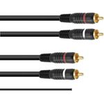 OMNITRONIC Cinch Kabel 2x2 Erdung 1,5m (3020940N)