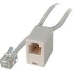 S/CONN maximum connectivity Modular RJ ISDN Telefon-Verlängerung-Western-Stecker 8/4 auf Western-Kupplung 8/4, weiß, 10,0m (70230-8/4W)