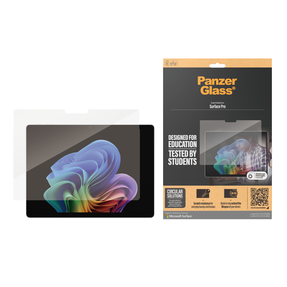 PanzerGlass Ultra Wide Fit Displayschutzfolie Surface Pro X 8 9 10 11 Transparent
