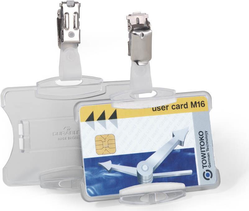 DURABLE Ausweishalter mit Clip für 1 Karte Einzelverpackung 1 Stück 868319