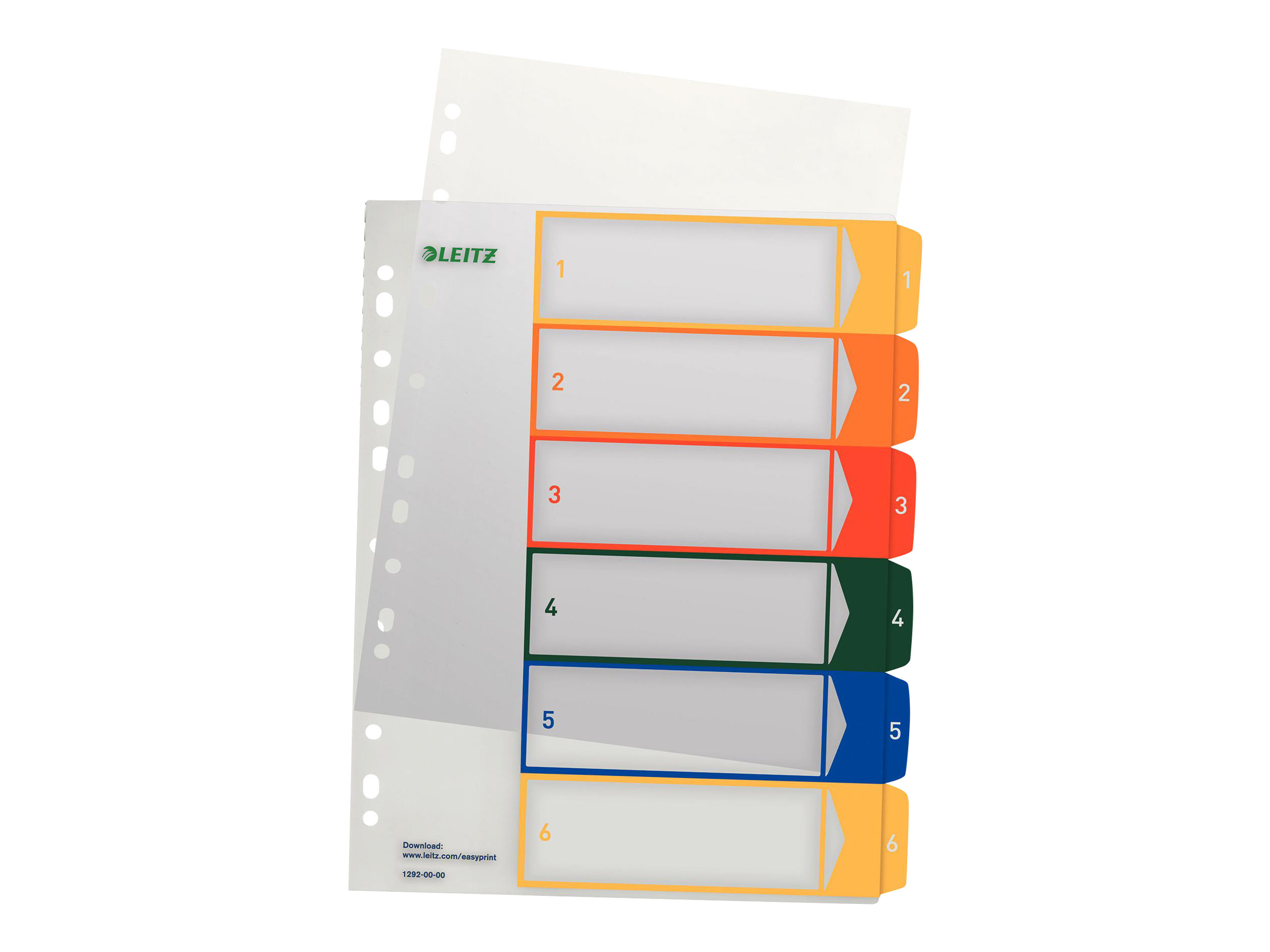 Leitz PC Printable Index 1-6 A4 Überbreite