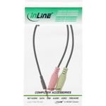 InLine® Audio Headset Adapterkabel, 3,5mm Klinke Stecker 4pol. an 2x 3,5mm Klinke Buchse, 1m (99302J)