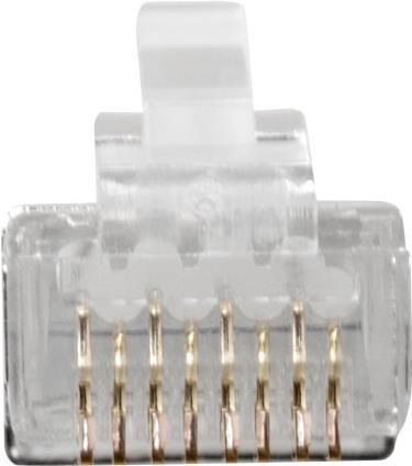 ACT RJ45 (8P/8C) CAT6A shielded modulaire connector for round cable with solid or standed conductors. Rj45 plug c6a ftp od1.2 mm (FA2000)