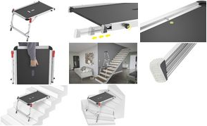 Hailo Arbeitsplattform TP1, für Treppenhäuser stabiles Alu-Rahmen-System, rutschfeste Siebdruckplatte, - 1 Stück (9940-001)