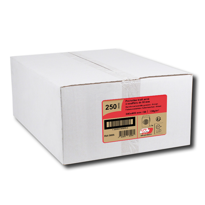 GPV Faltenversandtaschen 340 x 465 mm, 120 g/m², Braun, Selbstklebend