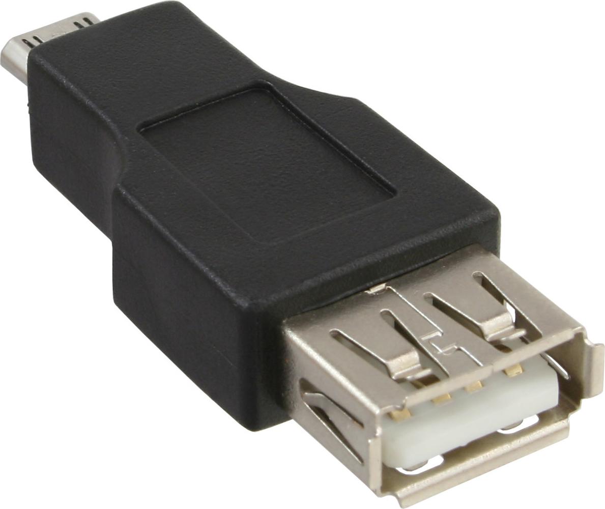 InLine Micro-USB Adapter USB Typ A auf Micro-USB Typ B Schwarz