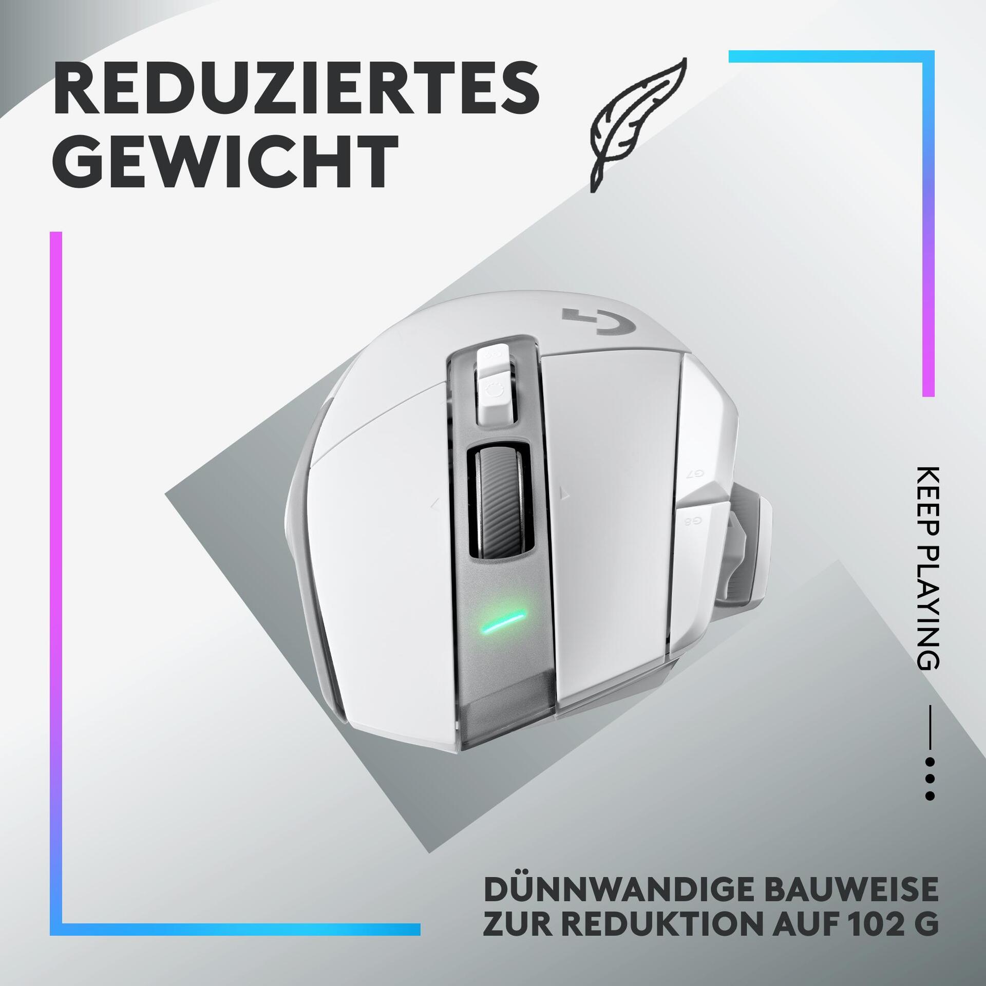 Logitech G G502 X LIGHTSPEED Gaming-Maus Weiß