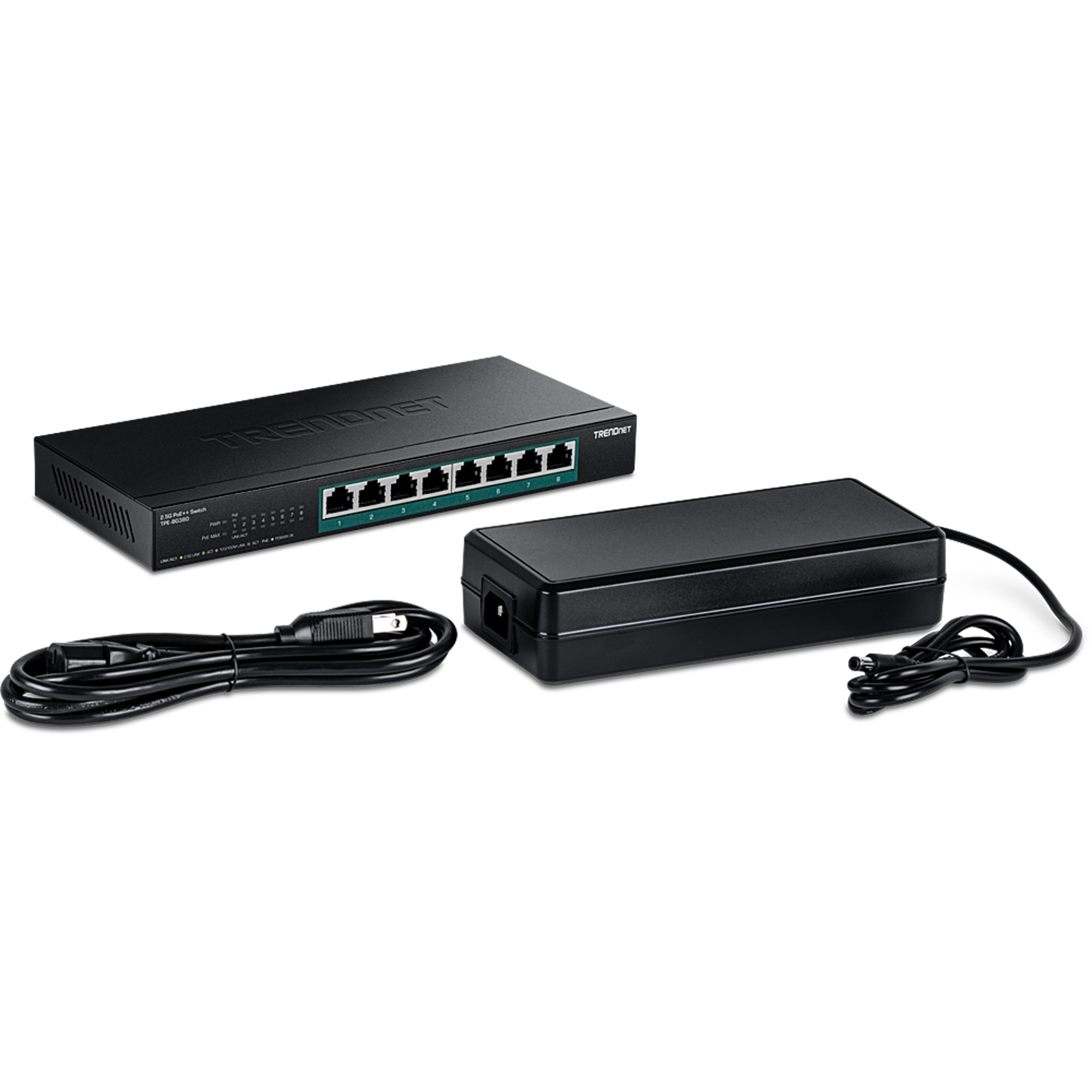 TRENDnet TPE-BG380 8-Port 2.5G PoE++ Switch Schwarz