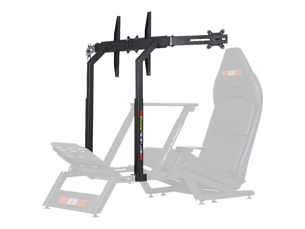 Next Level Racing F-GT Monitor Stand – Monitor-Ständer für bis zu 3 Bildschirme 27"–65" – Schwarz