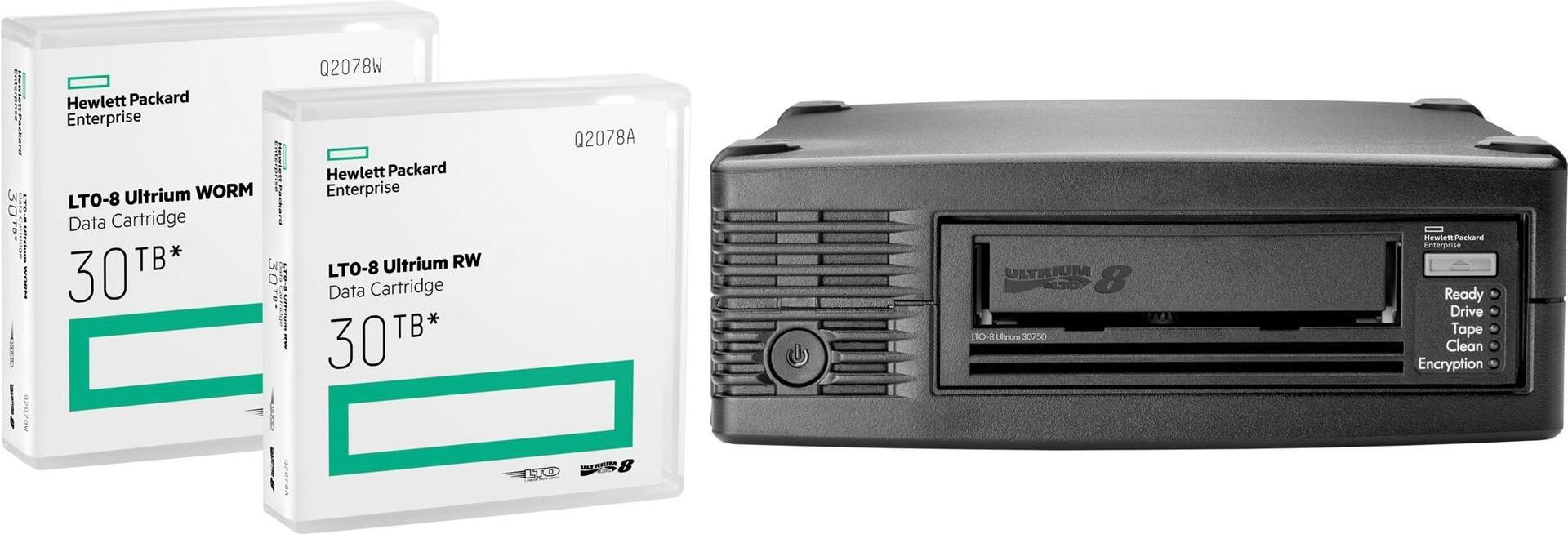 5本　Hewlett Packard Enterprise LTO-8 30TB HPE LTO‑8 Ultrium 30TB RW Non Custom Labeled Library Pack 20 Data