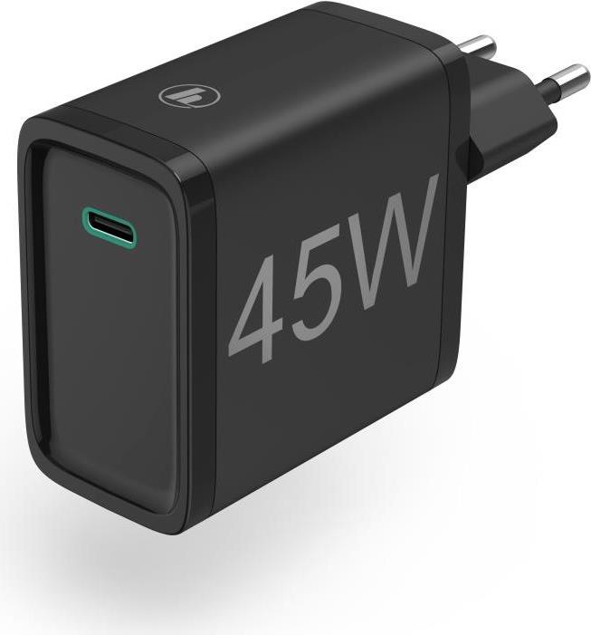 Hama Prime Line - Netzteil - 45 Watt - PD, QC 3.0, Turbo Fast Charge - auf Kabel: USB-C - Schwarz