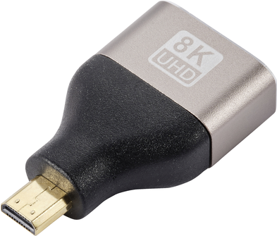 SpeaKa Professional SP-11302016 HDMI Adapter [1x HDMI-Stecker D Micro - 1x HDMI-Buchse] Schwarz, Silber UHD 8K @ 60 Hz, UHD 4K @ 120 Hz (SP-11302016)
