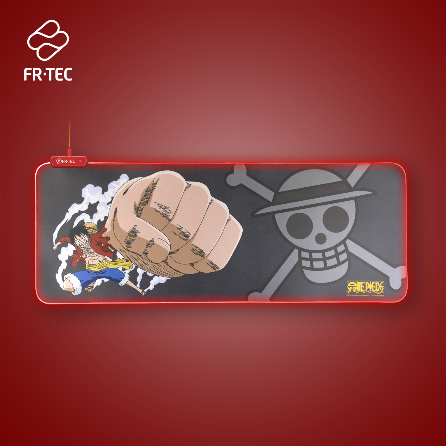Blade Gaming Mauspad OP4003 One Piece Luffy 80 x 30 cm Schwarz, Grau, Rot, Gelb