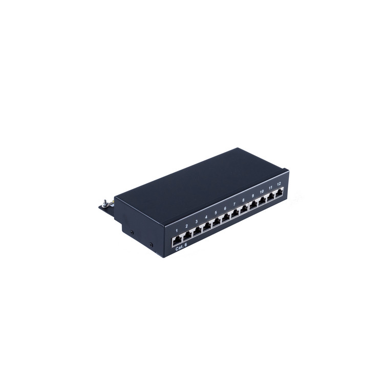 ShiverPeaks BS75072 Patchpanel 12-Port Cat.6 1 HE Schwarz