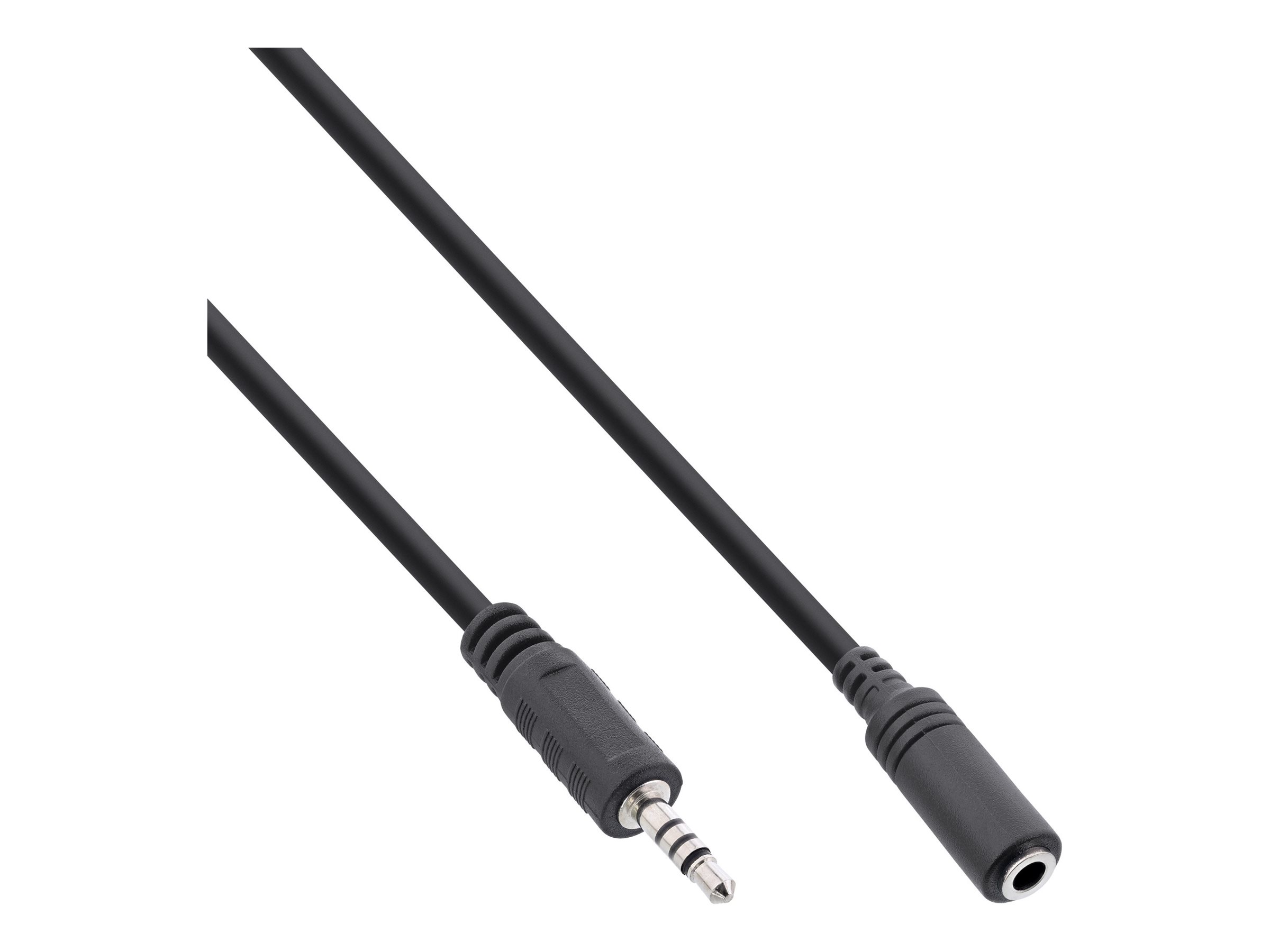 InLine Klinken-Adapterkabel 2,5 mm Stecker auf 3,5 mm Buchse (4-polig), 1 m, Schwarz