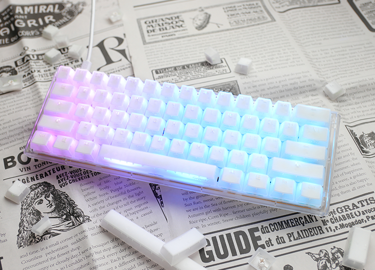 Ducky One 3 Mini Aura Edition Gaming-Tastatur mechanisch MX Silent Red RGB USB QWERTZ Weiß