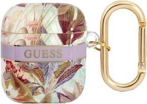 GUESS Cover Flower Strap Purple, für AirPods 1/2, GUA2HHFLU (GUA2HHFLU)