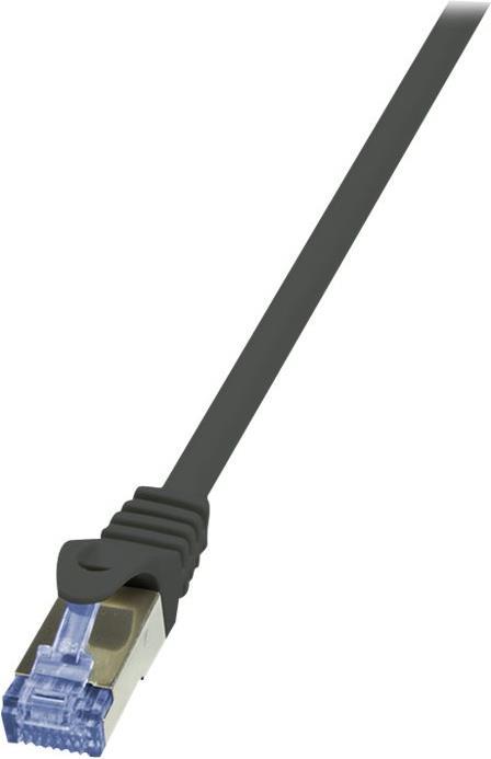 LogiLink RJ45 Netzwerk AnschlusskabelCat.7 Rohkabel S/FTP 1.00 m Schwarz vergoldete Steckkontakte, Flammwidrig, mit Rastnasenschutz LogiL (CQ4033S)