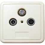 S/CONN maximum connectivity Antennensteckdose, BK+SAT, Durchgang digi, Sonder., Rück., DC, 10 dB, 3-fach, Set (83905-10DCSETL)