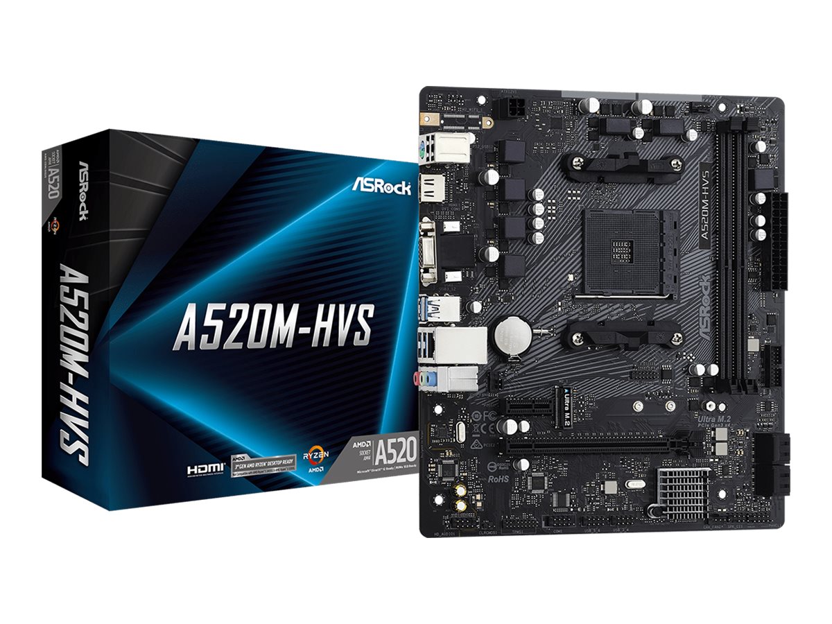 ASRock A520M-HVS Mainboard Micro ATX Sockel AM4 AMD A520