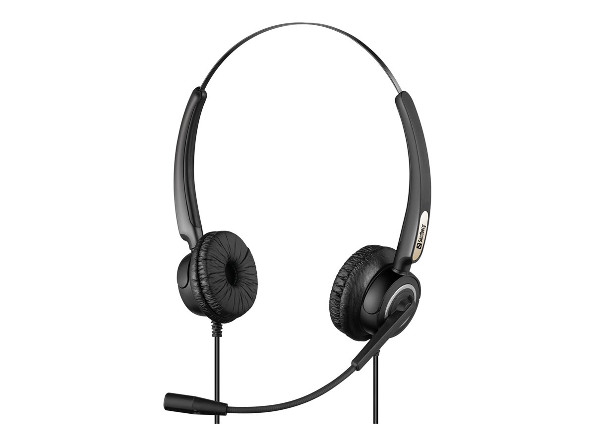 Sandberg Office Pro Stereo Headset USB On-Ear Schwarz