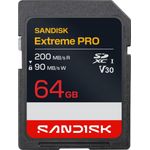 SanDisk Extreme PRO SDXC 64GB UHS-I V30 U3 200/90 MB/s Speicherkarte 4K UHD