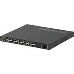 NETGEAR AV Line M4250-26G4XF-PoE+ - Switch - L3 - managed - 24 x 10/100/1000 (PoE+) + 2 x 10/100/1000 + 4 x 1 Gigabit / 10 Gigabit SFP+ - Seite-zu-Seite-Luftstrom - an Rack montierbar - PoE+ (480 W) (GSM4230PX-100EUS)
